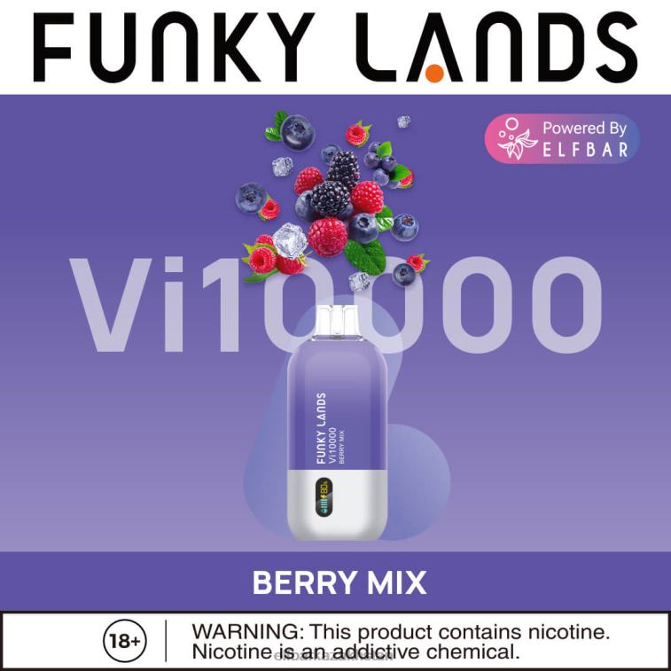 Funky Lands Disposable Vape Vi10000 Puffs ELFBAR Berry Mix 8L862159