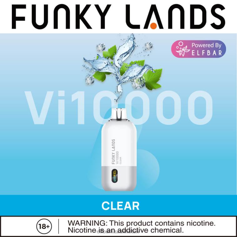 Funky Lands Disposable Vape Vi10000 Puffs ELFBAR Clear 8L862169